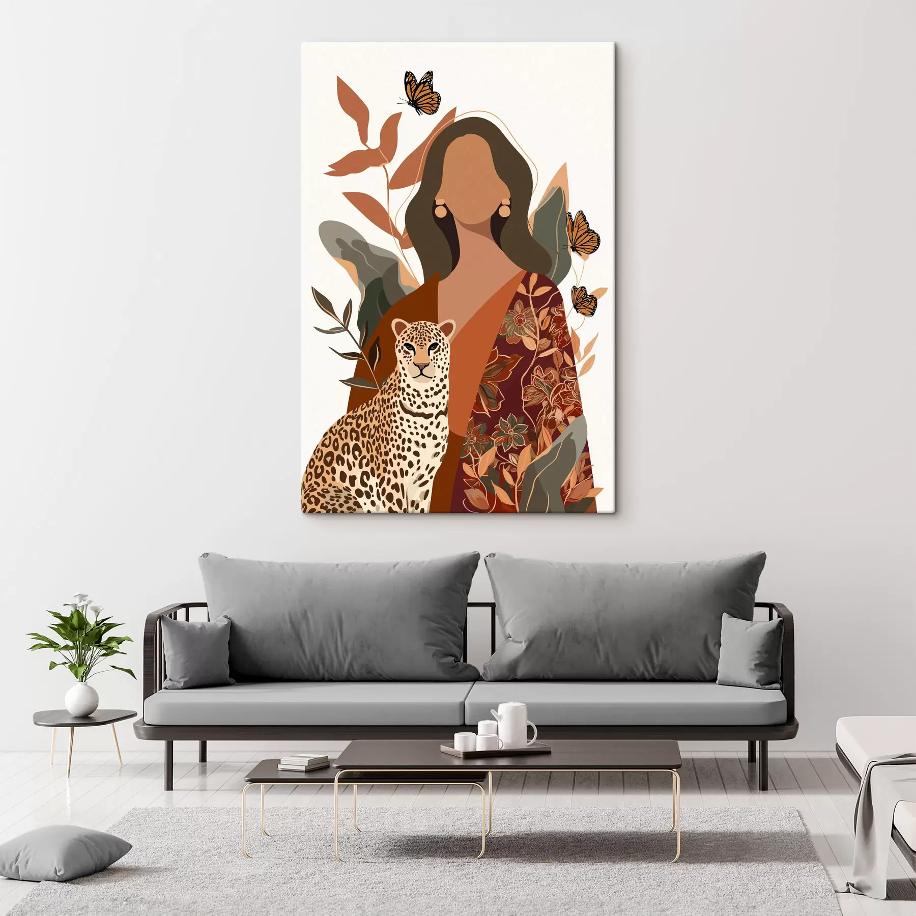 Obraz Kobieta w stroju w wzory s48434