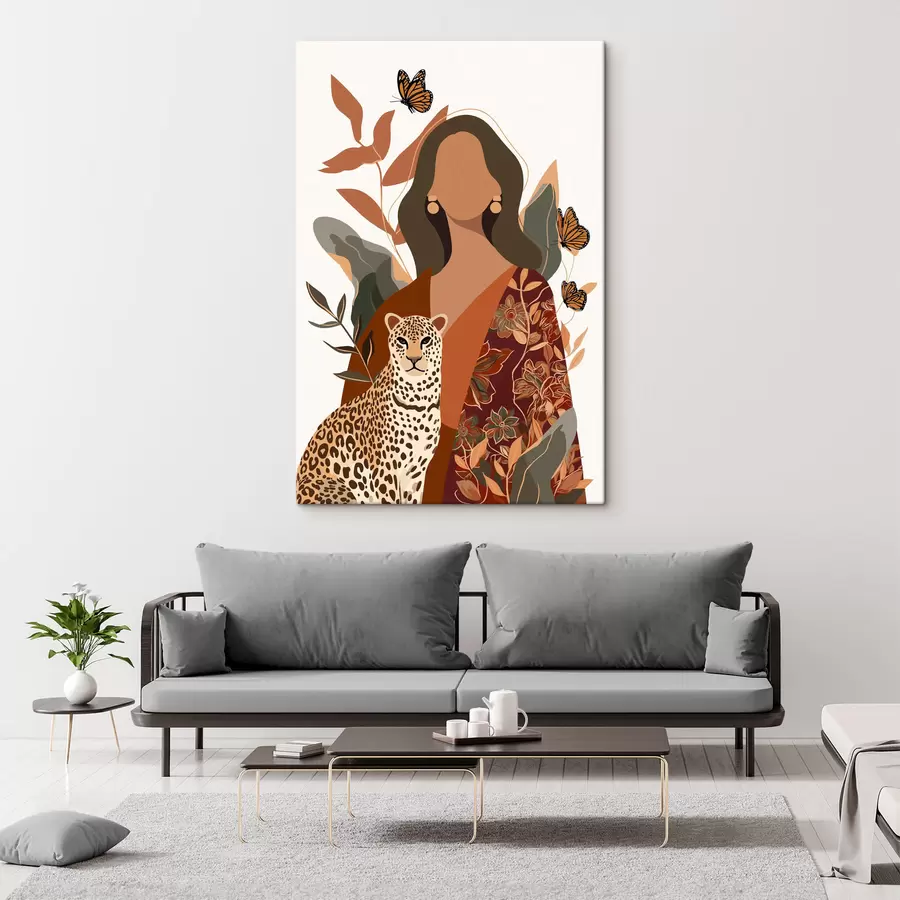 Obraz Kobieta w stroju w wzory s48434