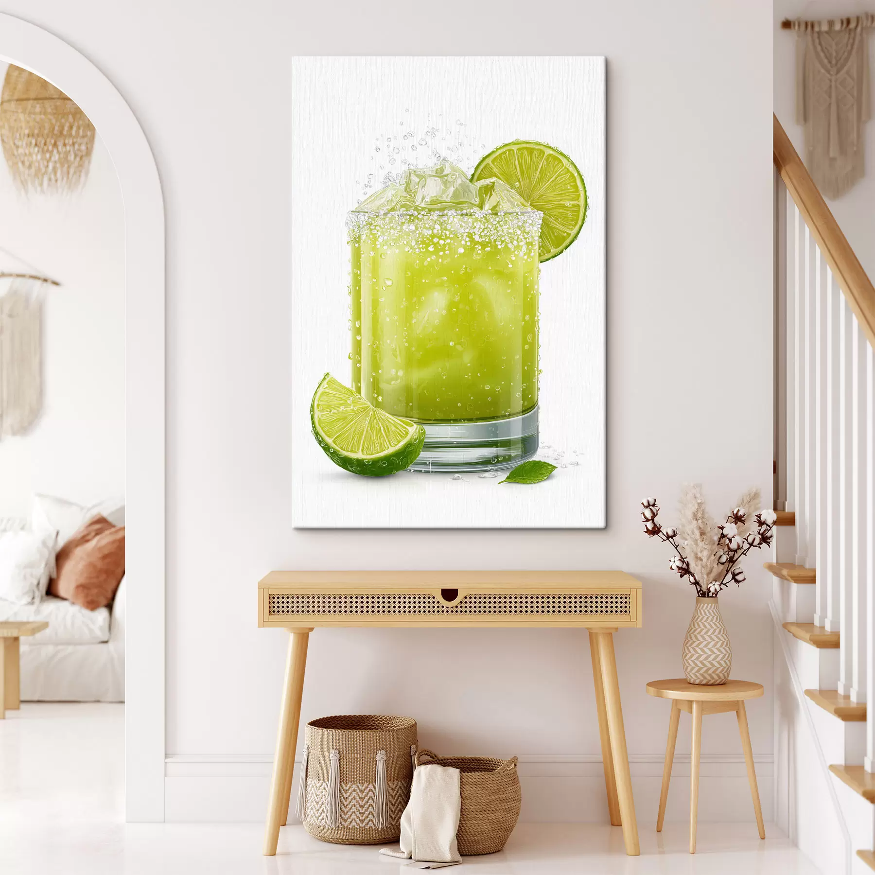 Obraz Napój limonkowy w szklance s48446