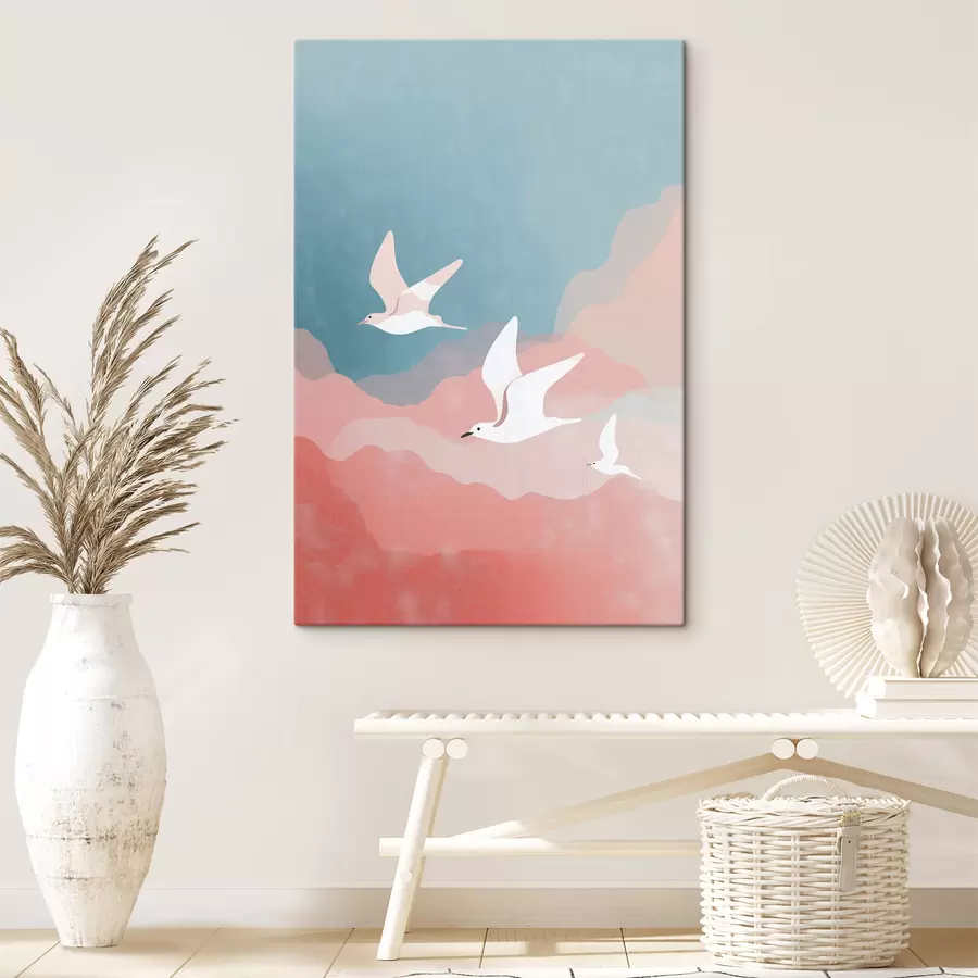 Obraz Scena z latającymi ptakami s48454