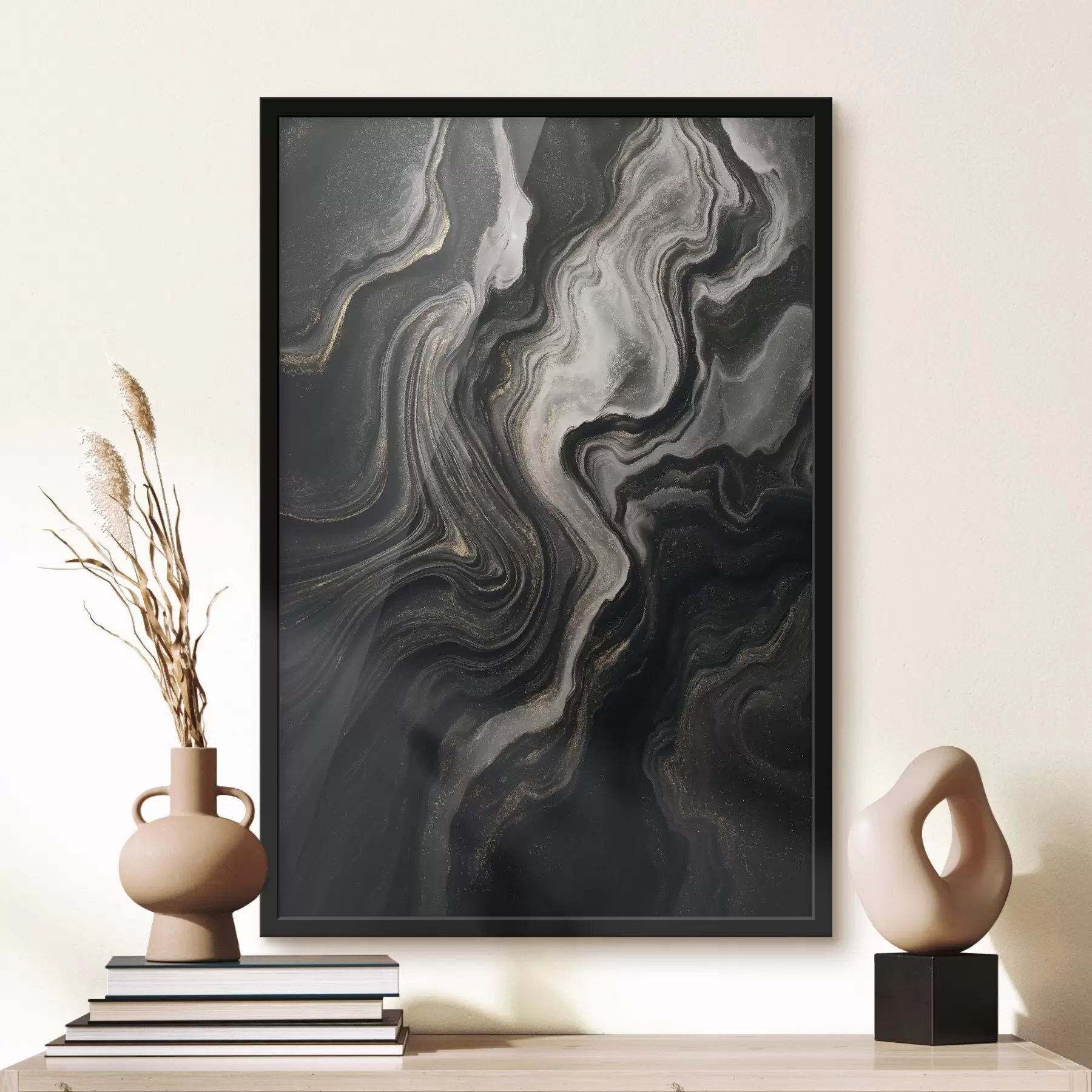 Fototapeta Czarny marmur z żyłkami f48482