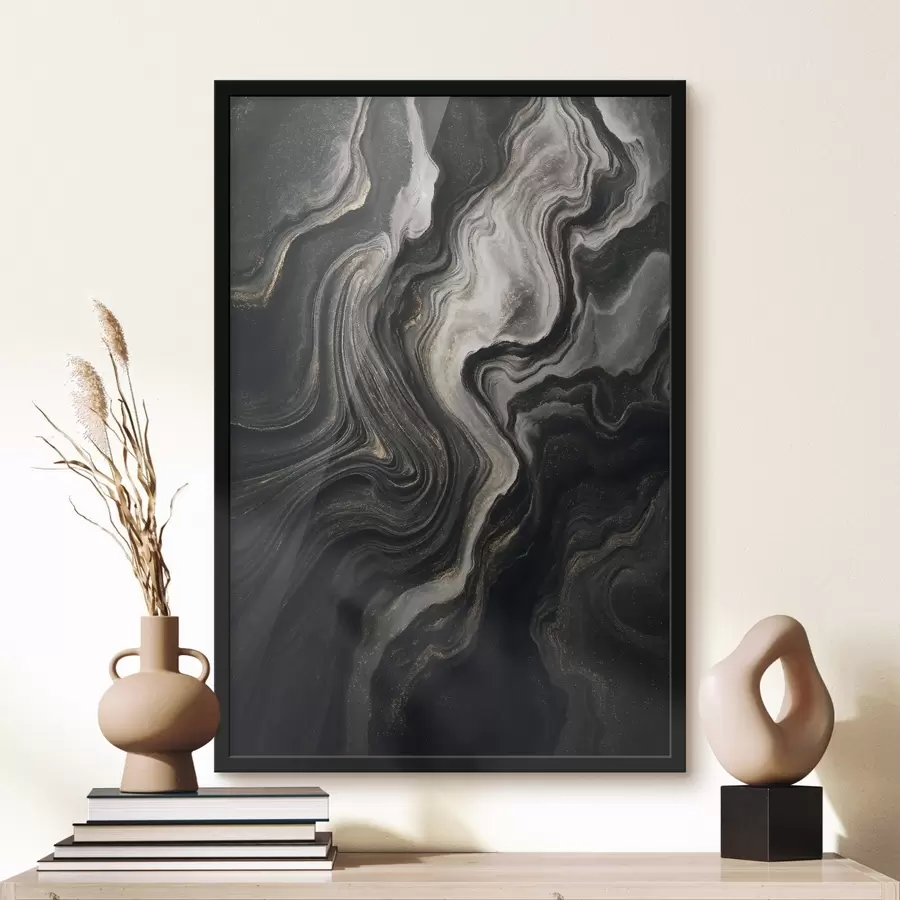 Fototapeta Czarny marmur z żyłkami f48482