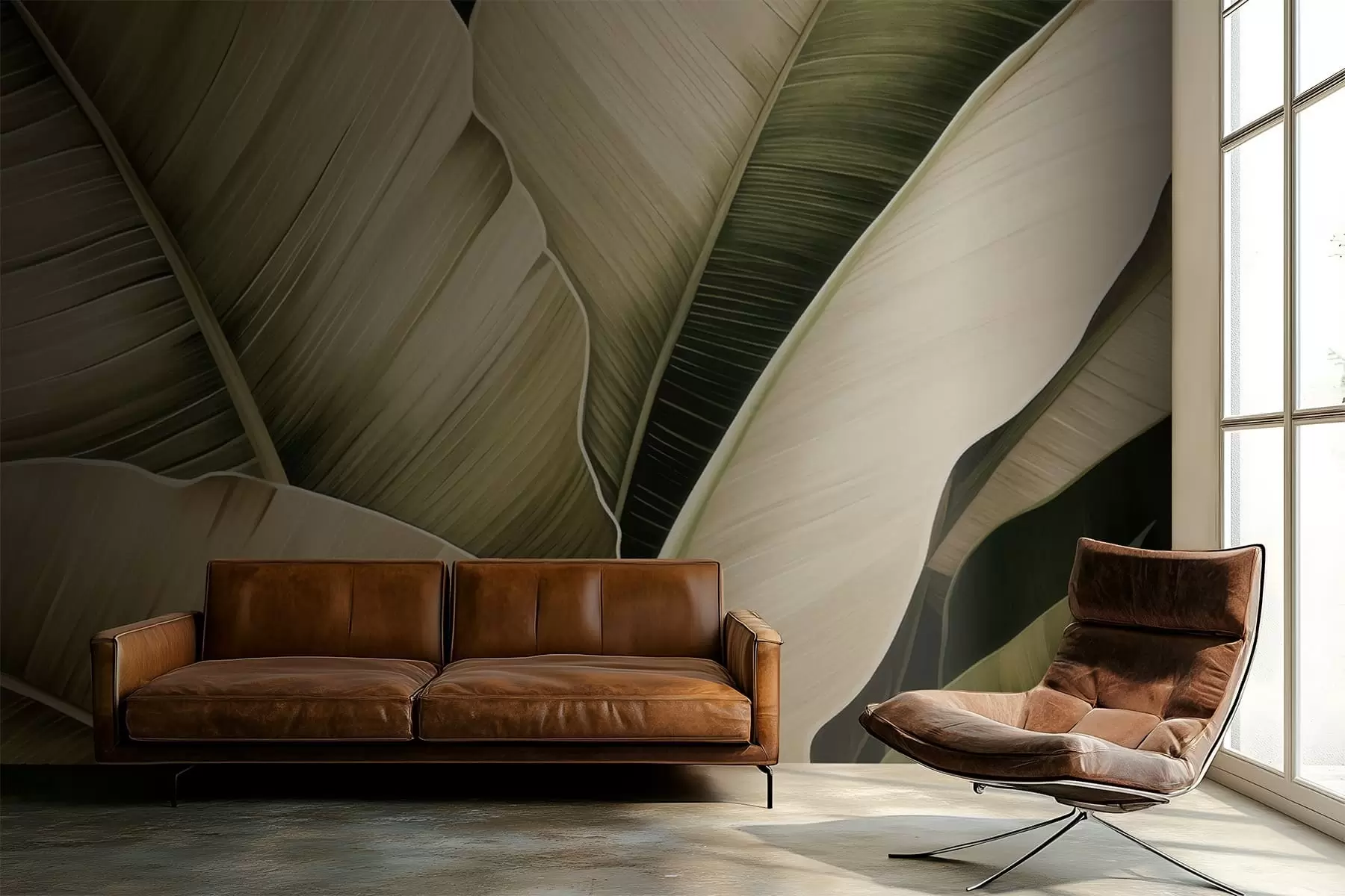 Fototapeta Liście bananowca, długie liście w05403