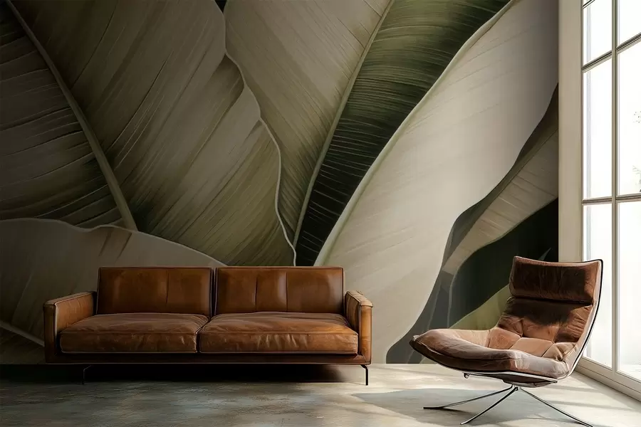 Fototapeta Liście bananowca, długie liście w05403