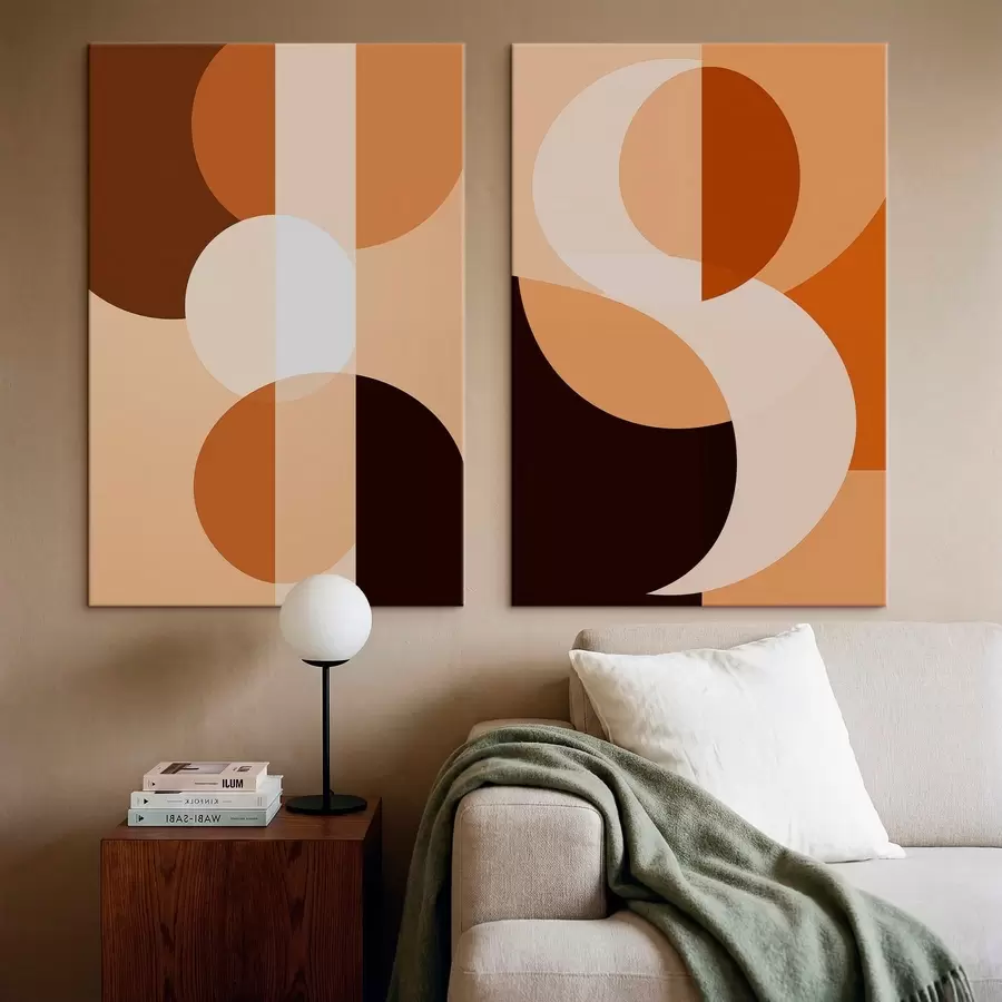 Obraz Abstrakcyjne kształty geometryczne w ciepłych barwach m30242