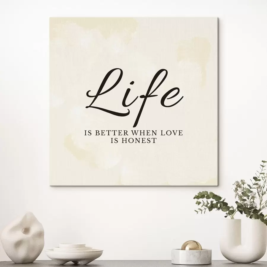 Obraz Tekst „Life” na jasnym, teksturowanym tle s48029