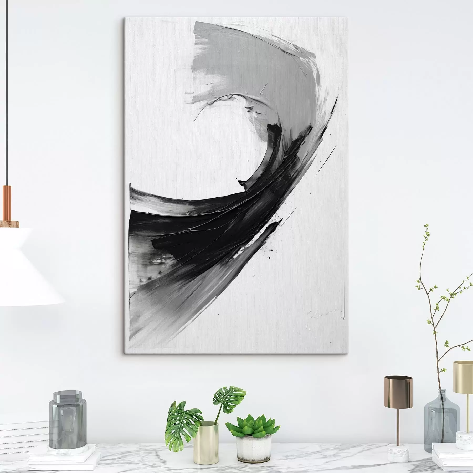 Obraz Abstrakcyjny czarny pociągnięcie pędzla na białym tle s48326