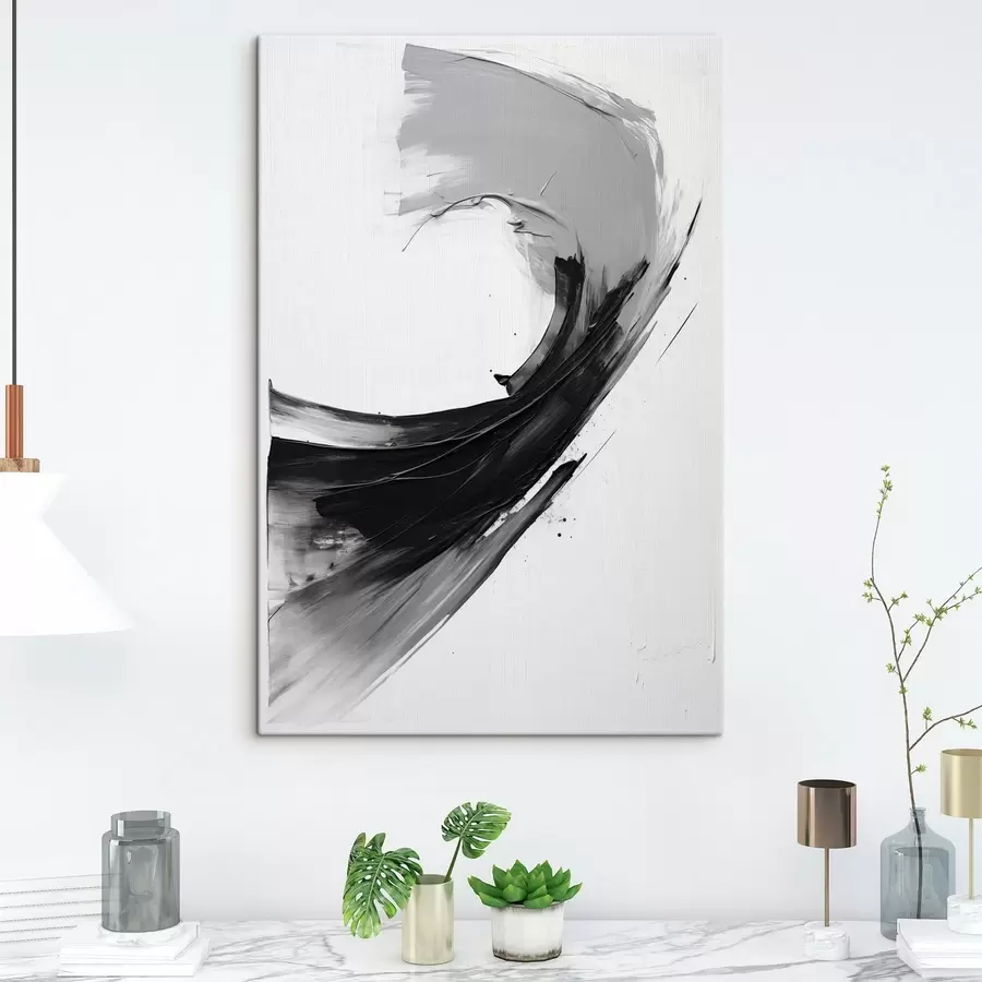 Obraz Abstrakcyjny czarny pociągnięcie pędzla na białym tle s48326