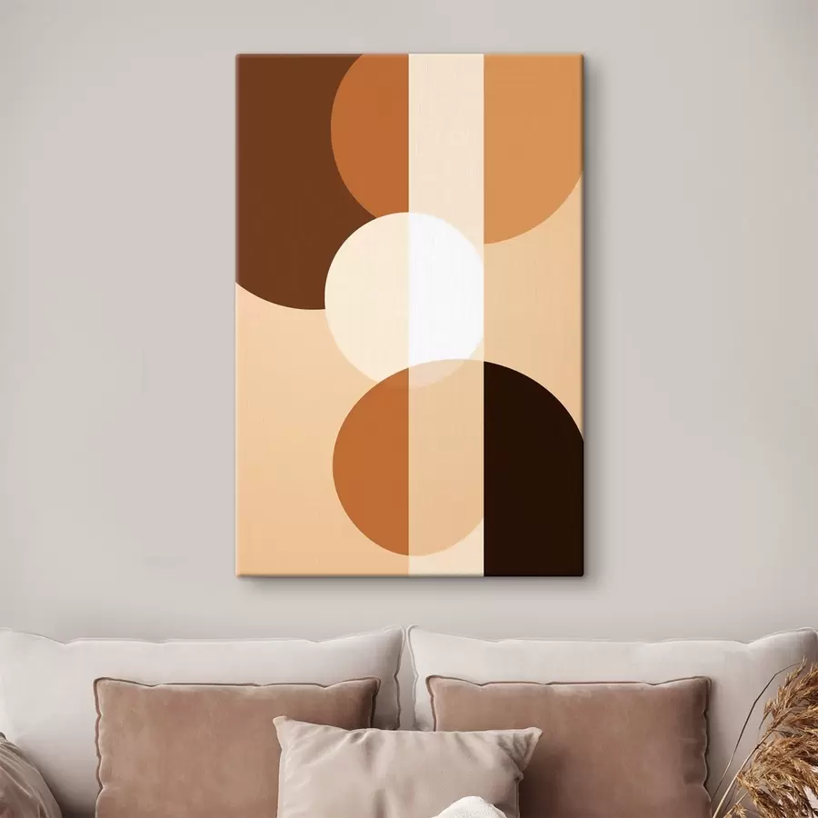 Obraz Geometryczne koła i kształty w ciepłych odcieniach s48350