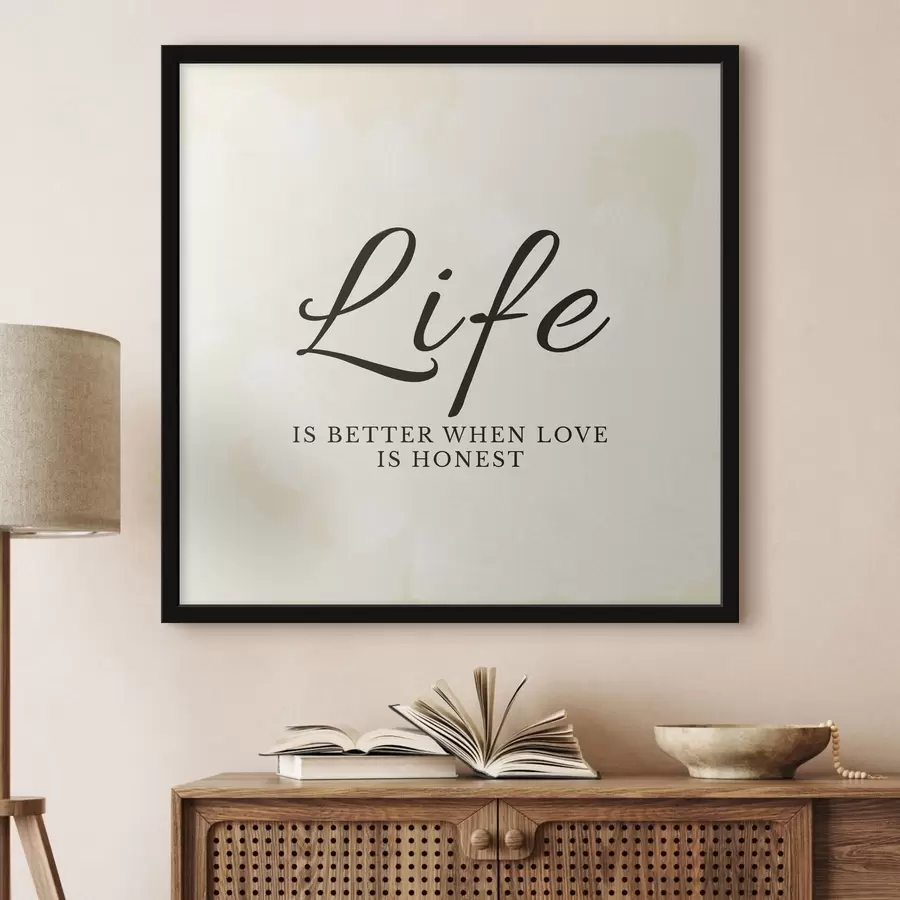 Fototapeta Tekst „Life” na jasnym, teksturowanym tle f48029