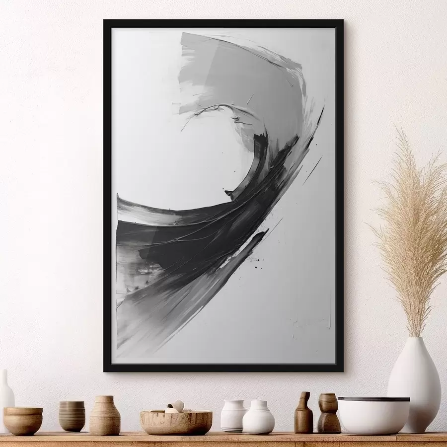 Fototapeta Abstrakcyjny czarny pociągnięcie pędzla na białym tle f48326