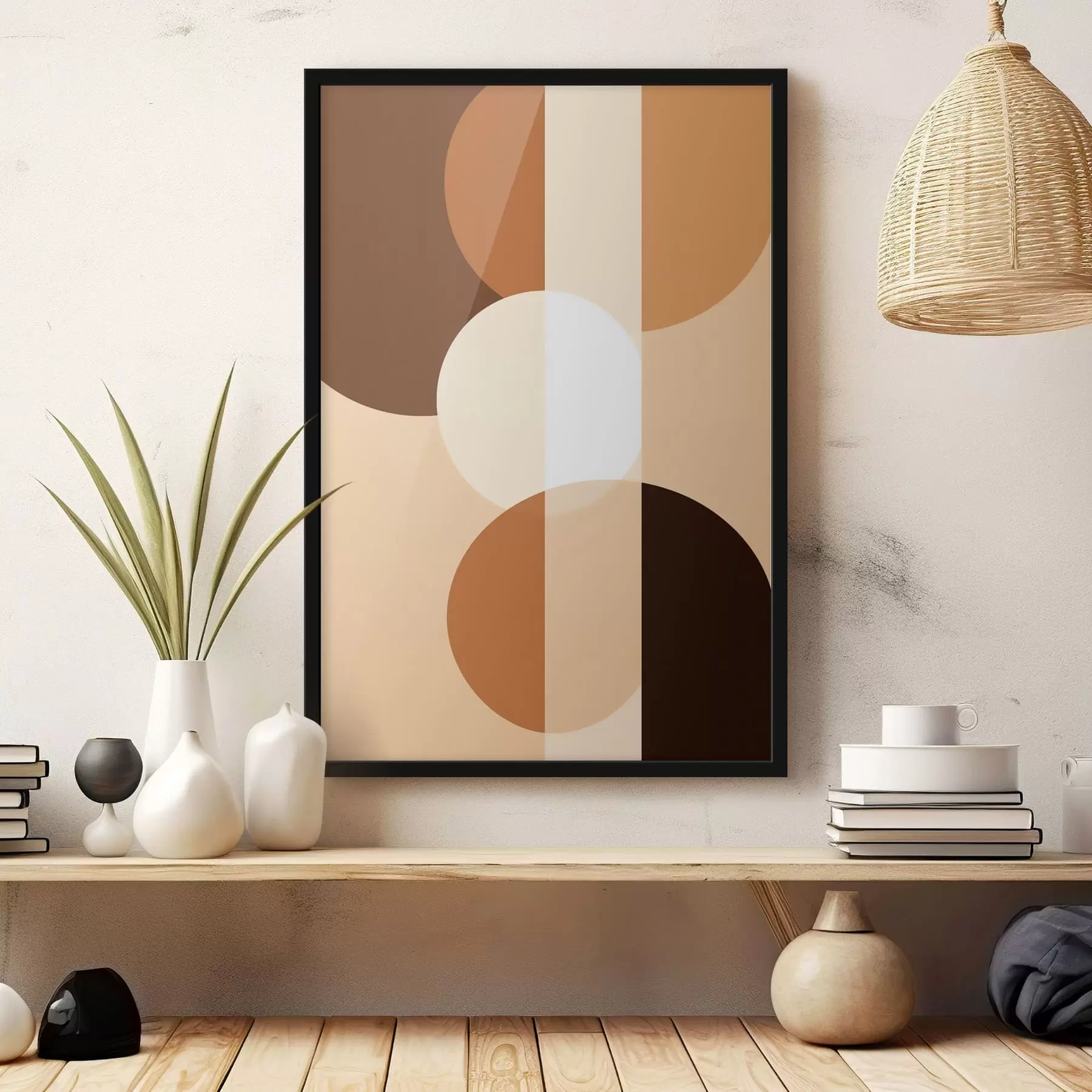 Fototapeta Geometryczne koła i kształty w ciepłych odcieniach f48350