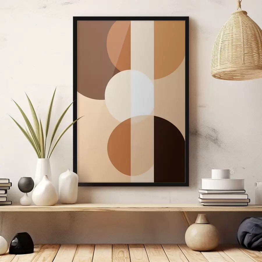 Fototapeta Geometryczne koła i kształty w ciepłych odcieniach f48350