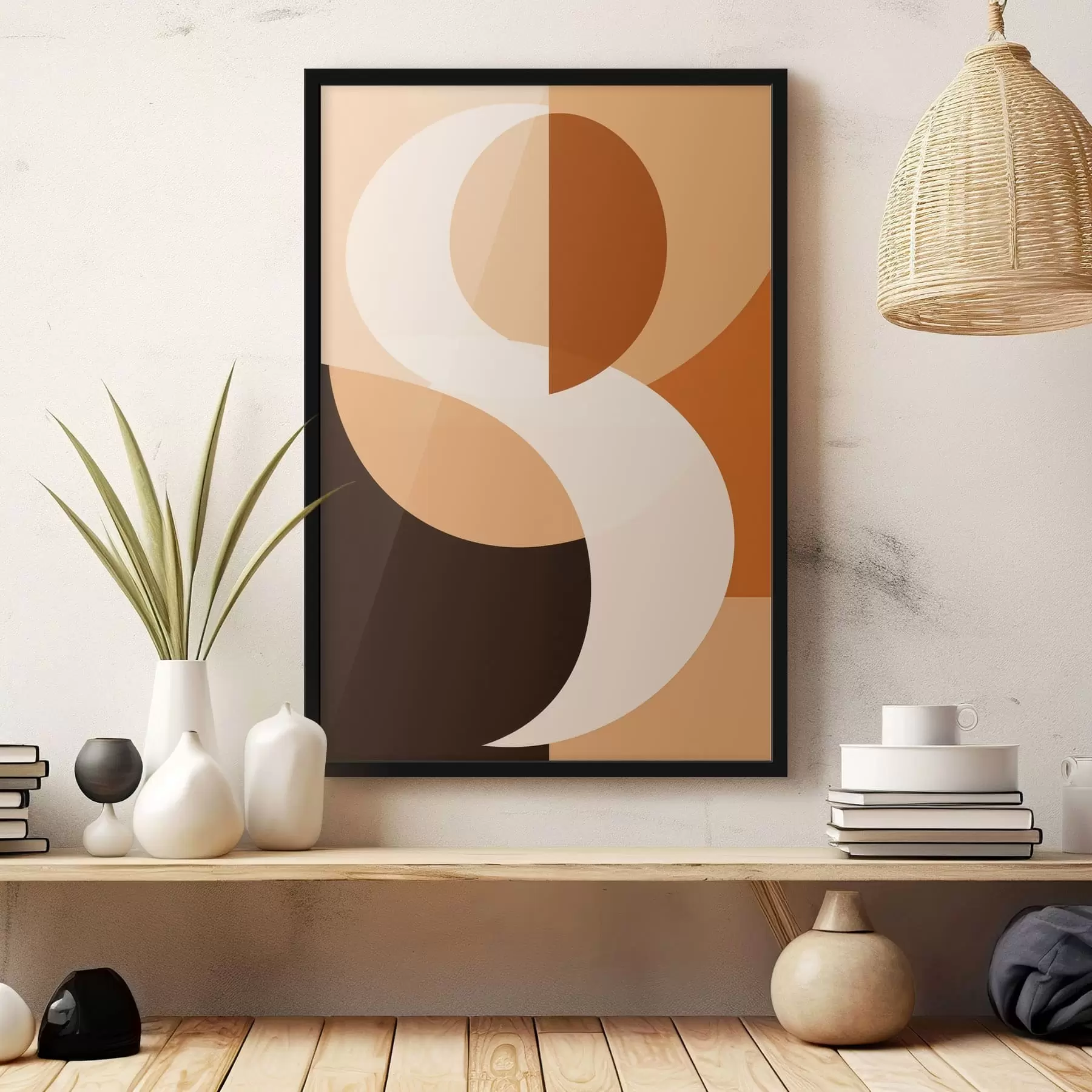 Fototapeta Kształty geometryczne w ciepłych odcieniach beżu i brązu f48352
