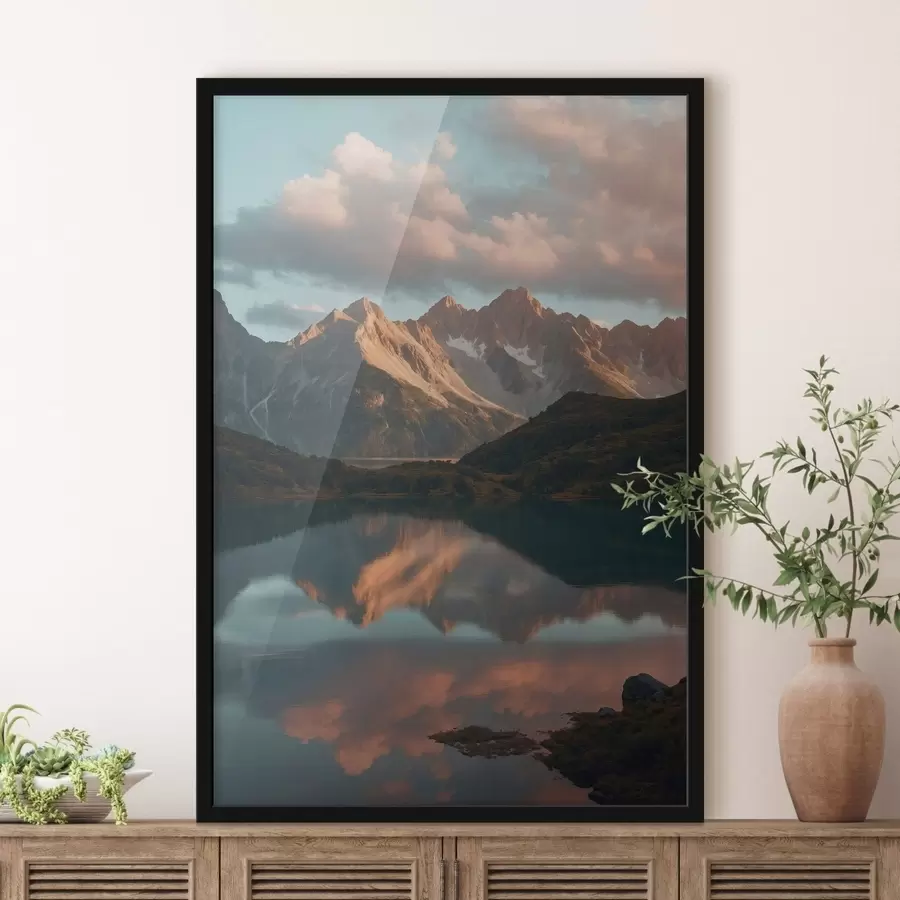 Fototapeta Górski krajobraz z odbiciem jeziora f48493