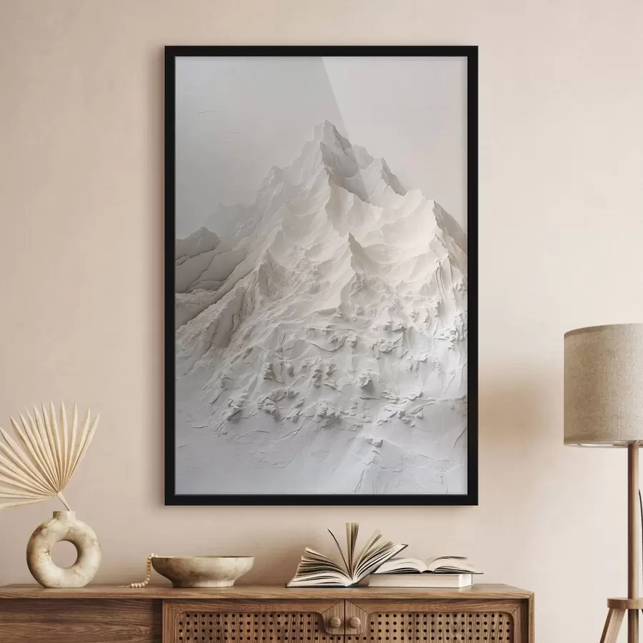 Fototapeta Teksturowane, abstrakcyjne kształty gór w jasnych odcieniach f48495