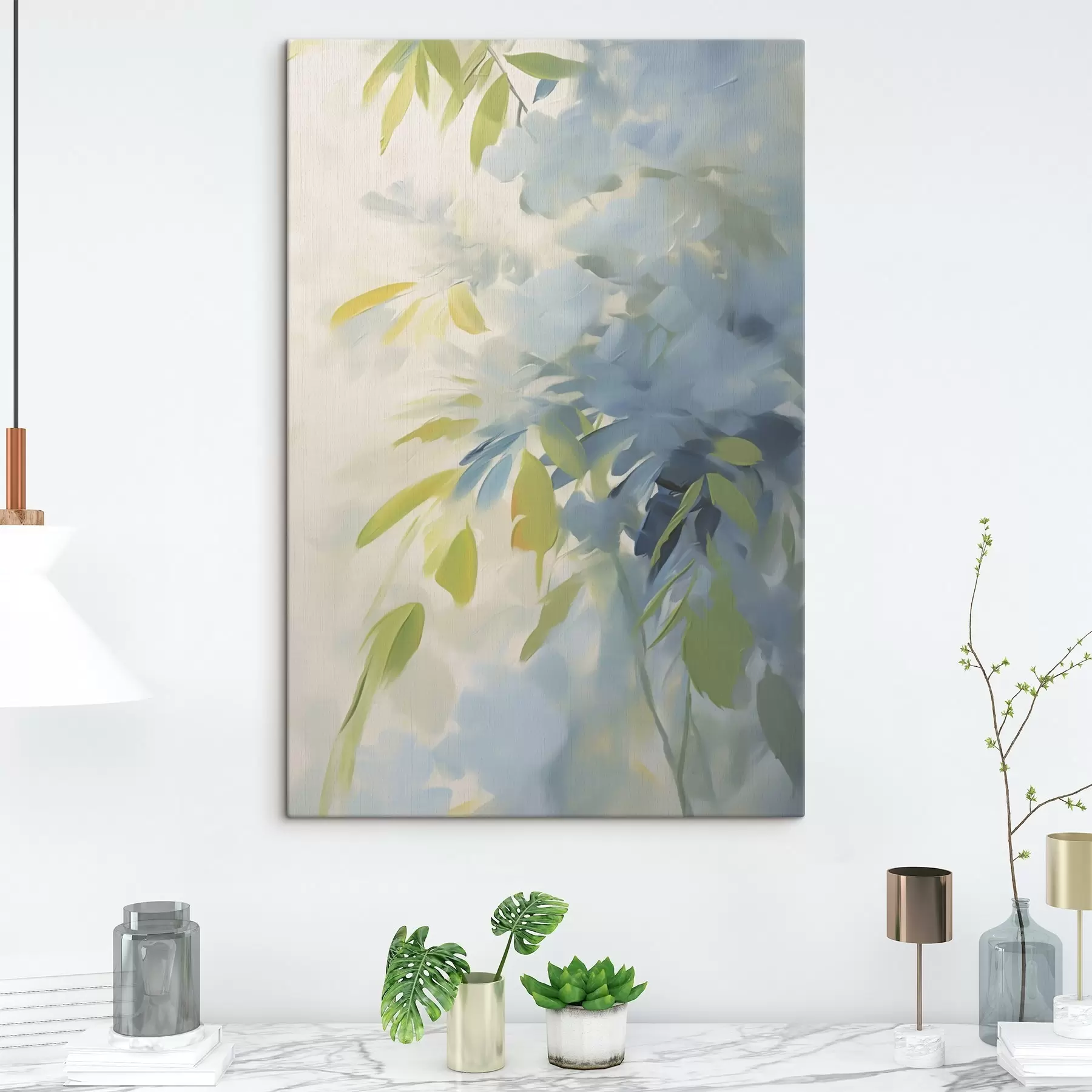 Obraz Abstrakcja roślinna inspirowana malarstwem s48499