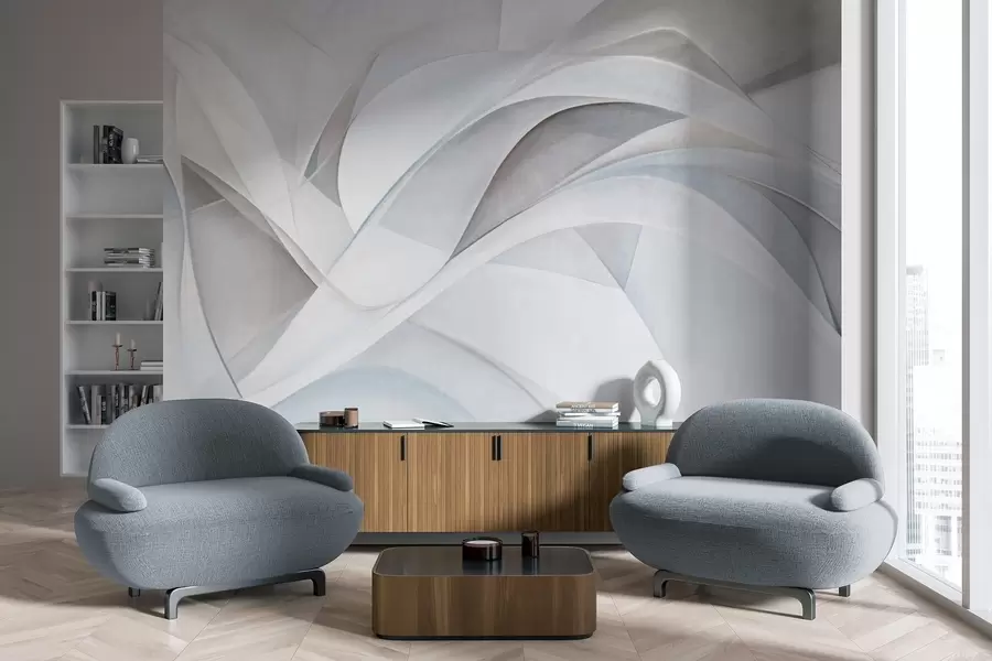 Fototapeta Abstrakcyjne, płynne kształty, teksturowana sztuka współczesna w09766v1