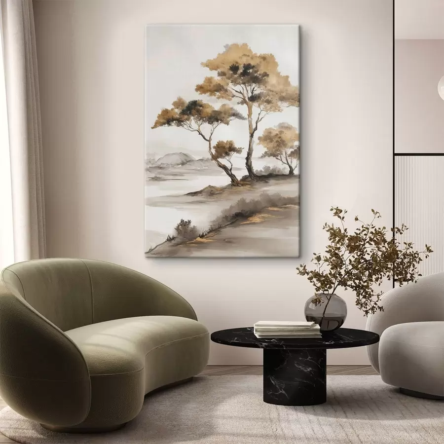 Obraz Abstrakcyjny pejzaż z drzewami s48512