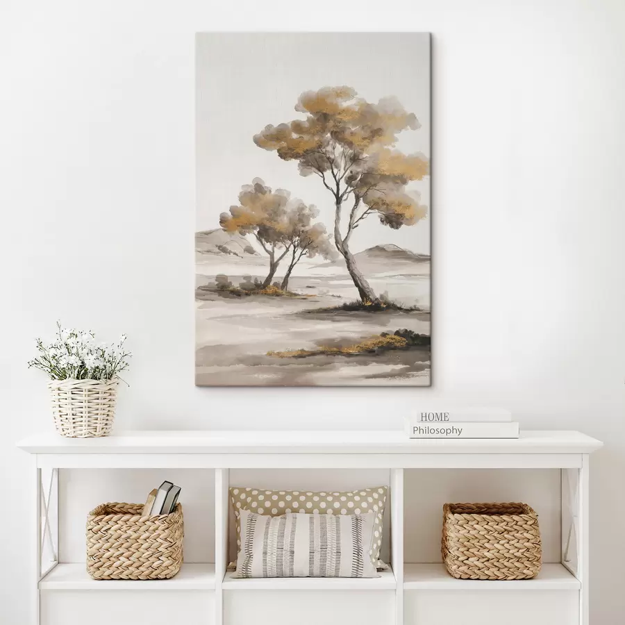 Obraz Abstrakcyjny pejzaż z drzewami s48513