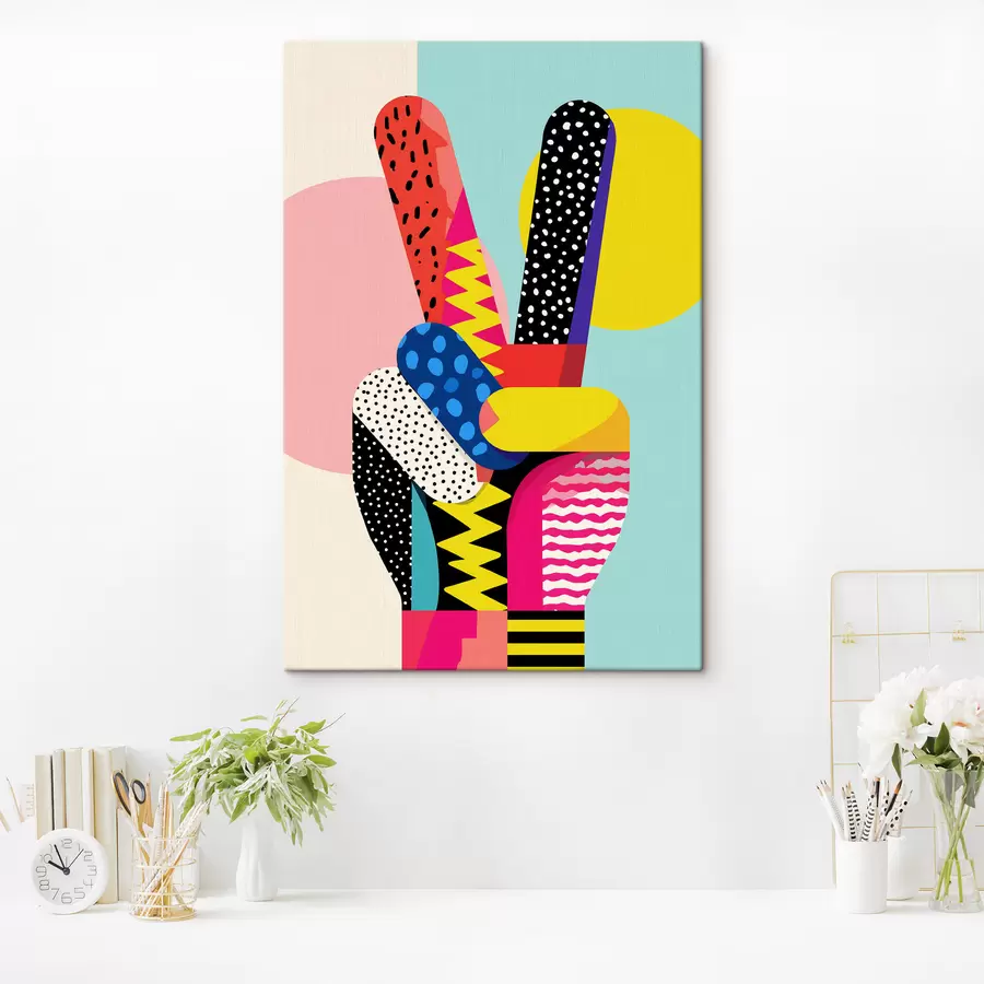 Obraz stylizowany znak zwycięstwa s48548