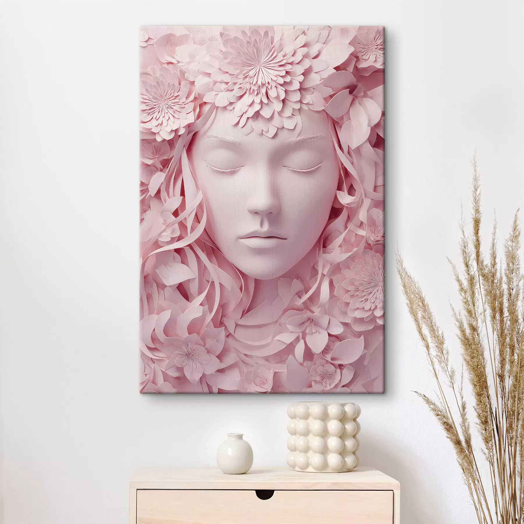 Obraz fantastyczna dziewczyna na ilustracji w stylu papierowym s48549