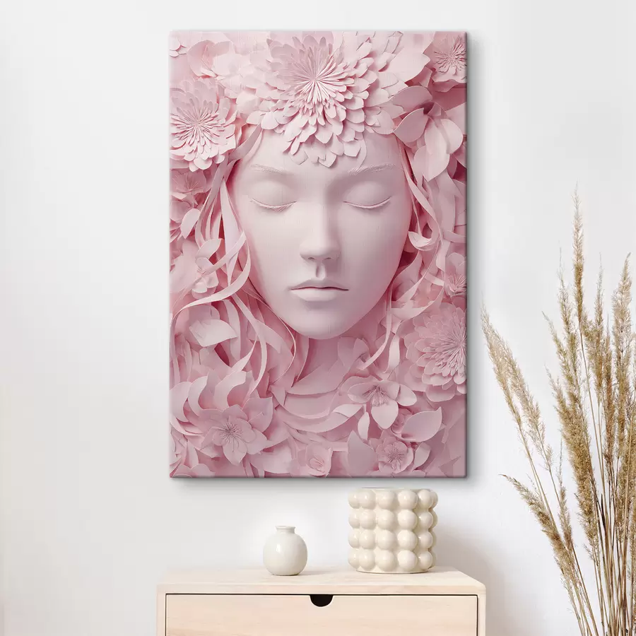 Obraz fantastyczna dziewczyna na ilustracji w stylu papierowym s48549