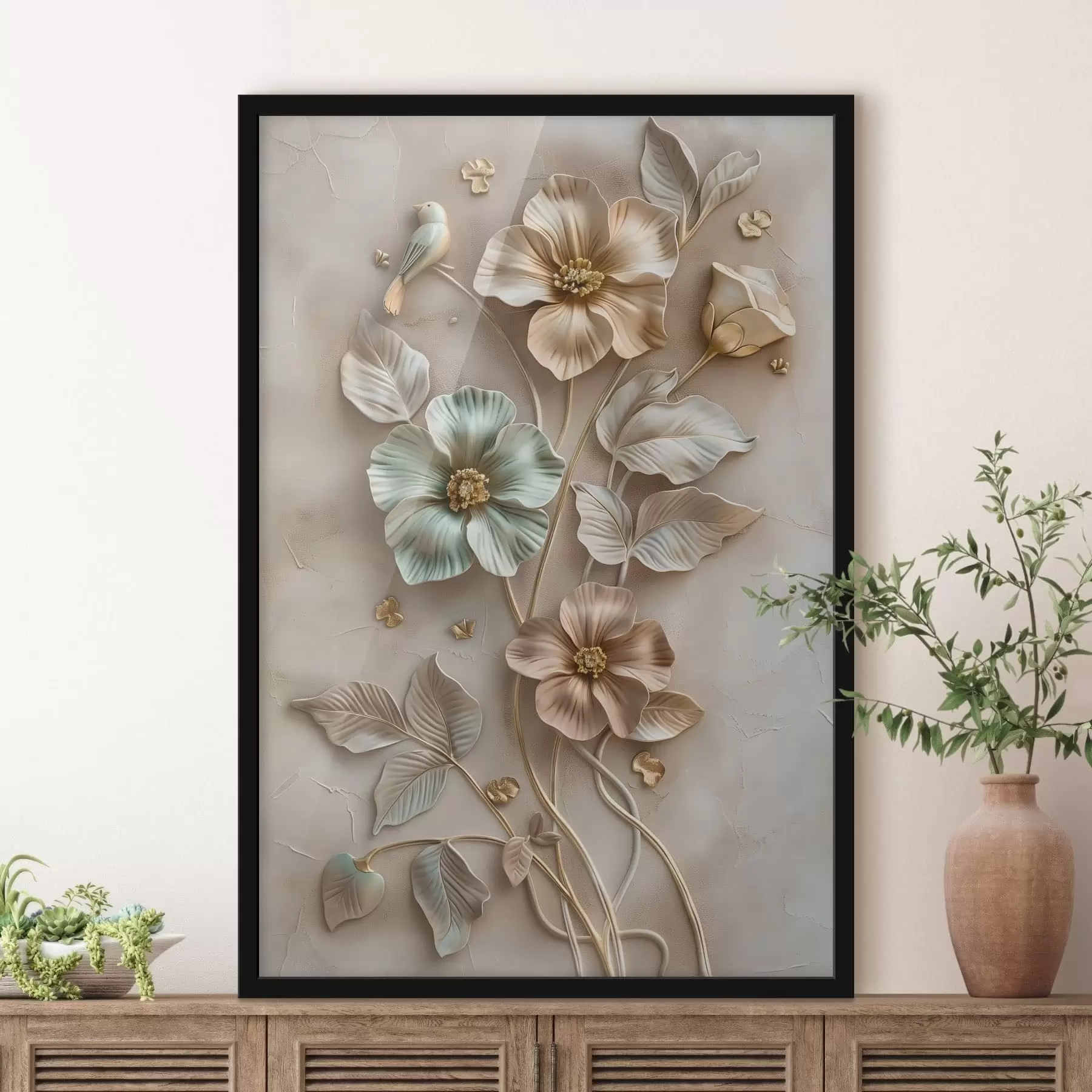 Fototapeta kwitnąca gałązka moreli w stylu akwareli f48527