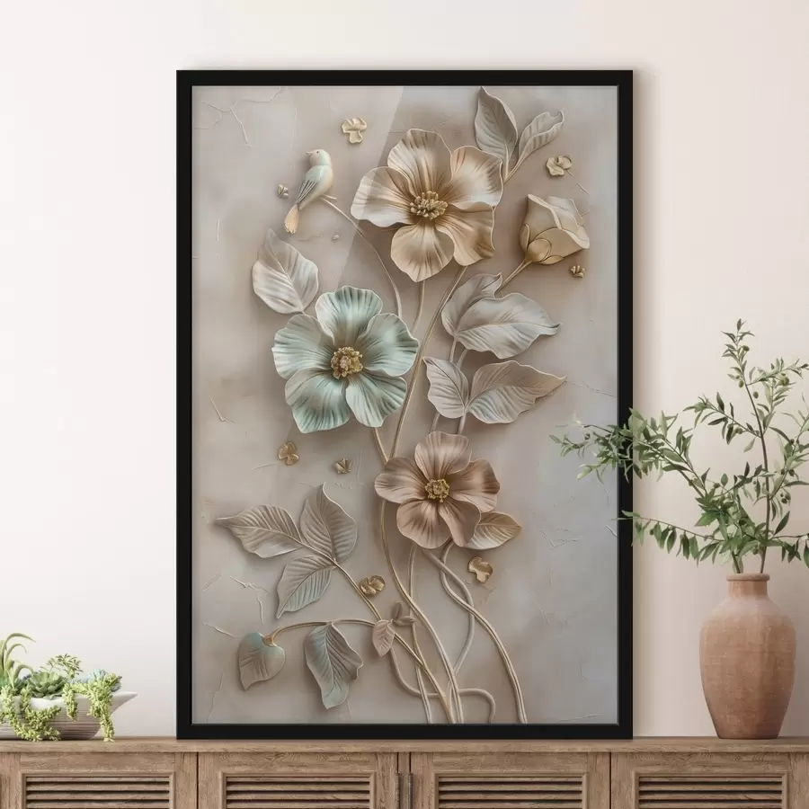 Fototapeta kwitnąca gałązka moreli w stylu akwareli f48527