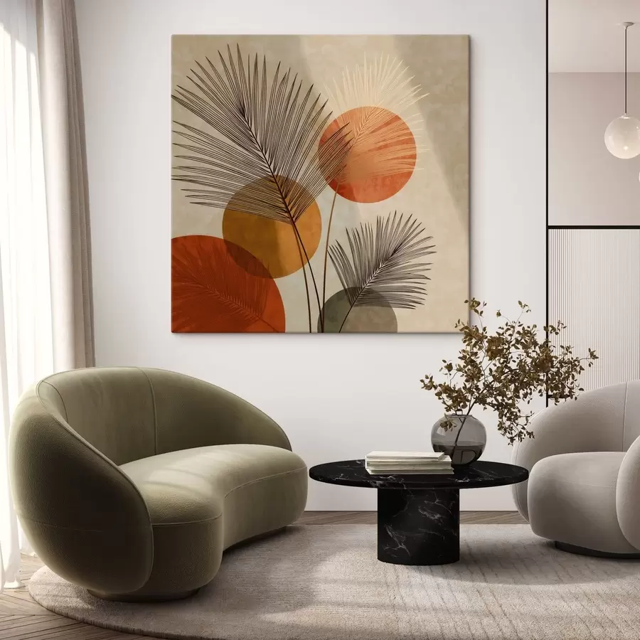 Obraz Abstrakcyjne liście palmy s48557