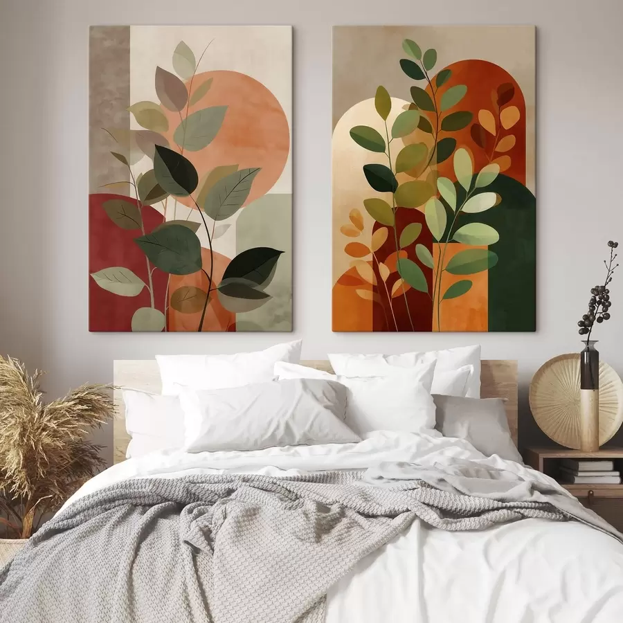 Obraz Abstrakcyjne liście roślin m30266