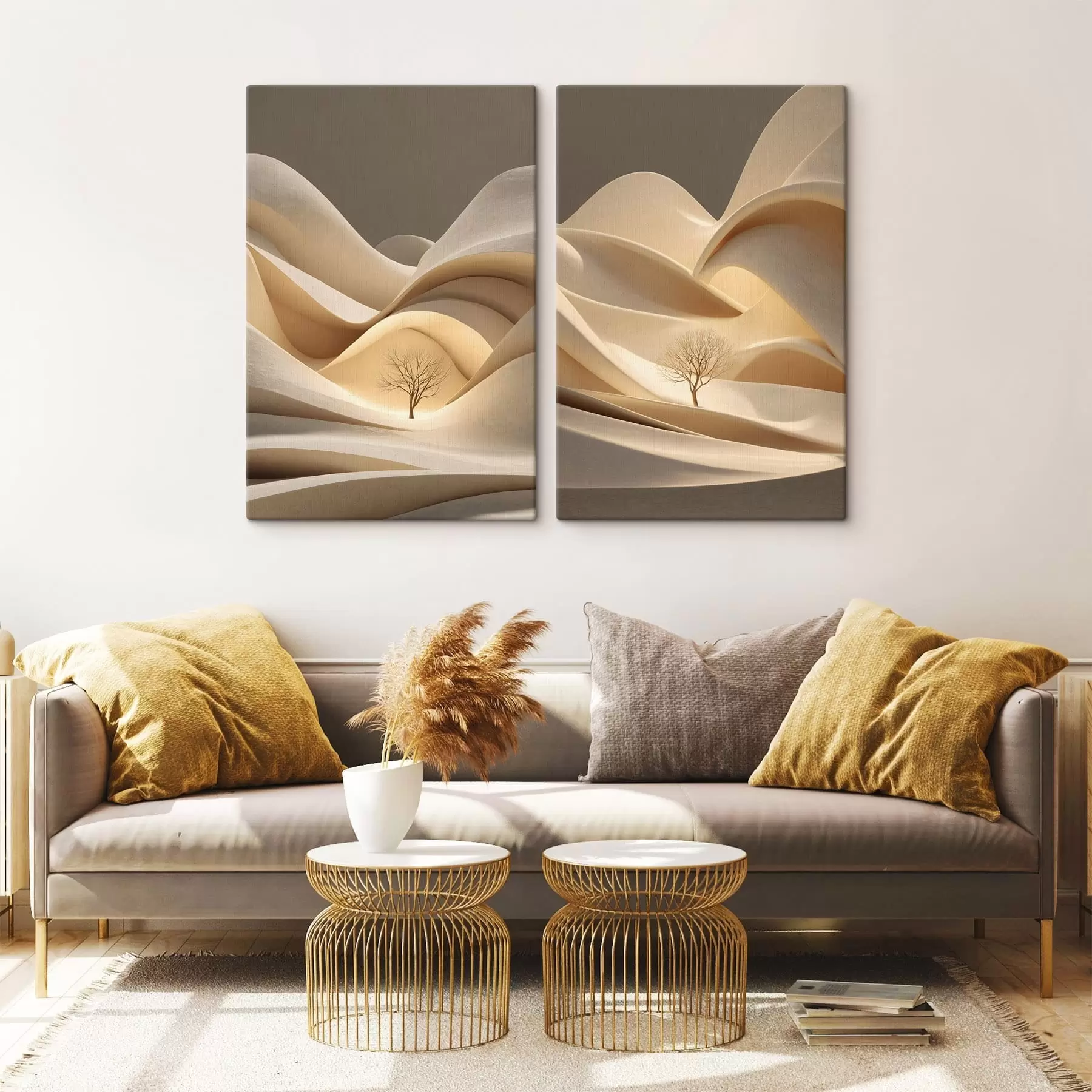 Obraz surrealistyczny krajobraz z drzewem m30261