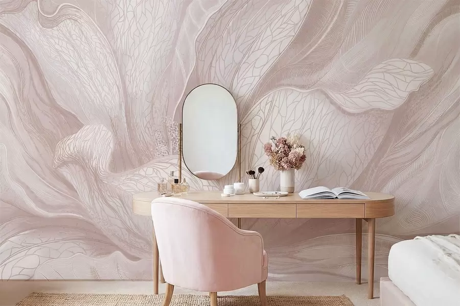 Fototapeta Abstrakcyjny kwiat w jasnobeżowych odcieniach w05119