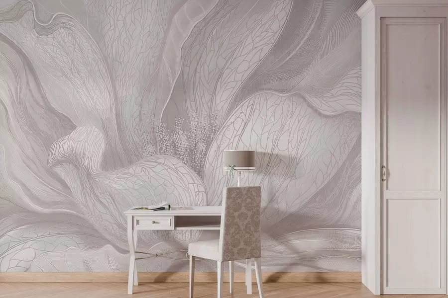 Fototapeta Delikatny, abstrakcyjny kwiat o płynnych liniach w05119v3