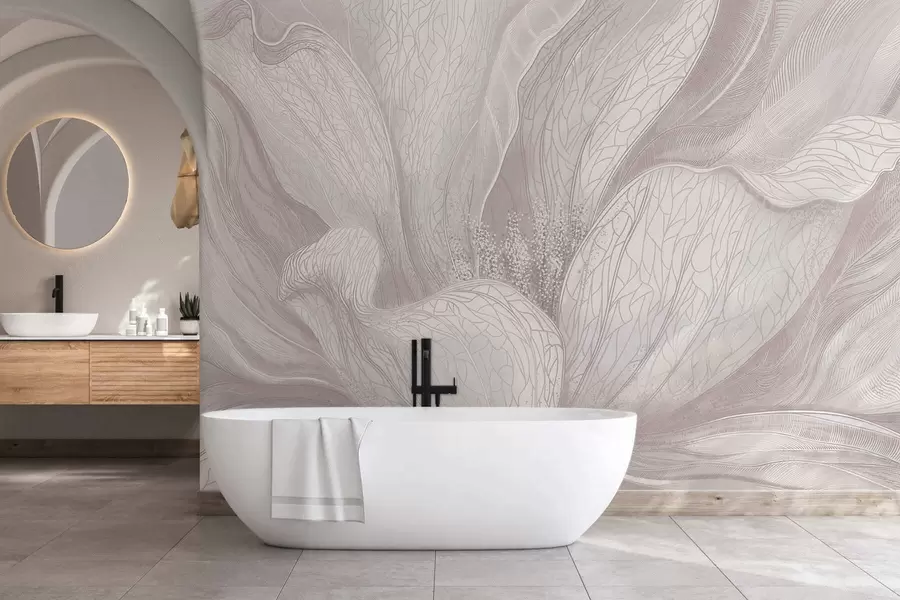 Fototapeta Delikatny, abstrakcyjny kwiat o płynnych liniach w05119v3