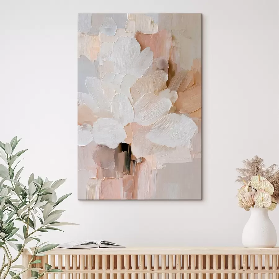 Obraz Stylizowana ilustracja kwiatowa z efektem grubych pociągnięć pędzla s48193