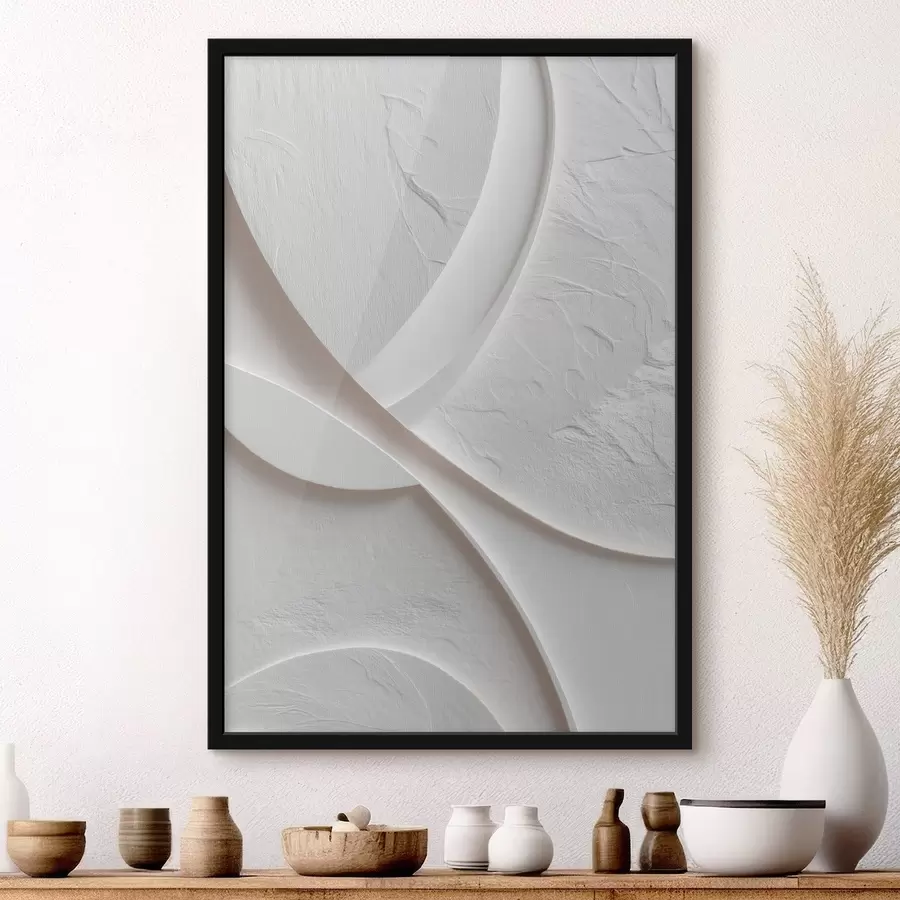 Fototapeta Panel dekoracyjny o płynnych liniach i fakturze kamienia na jasnym tle f48192
