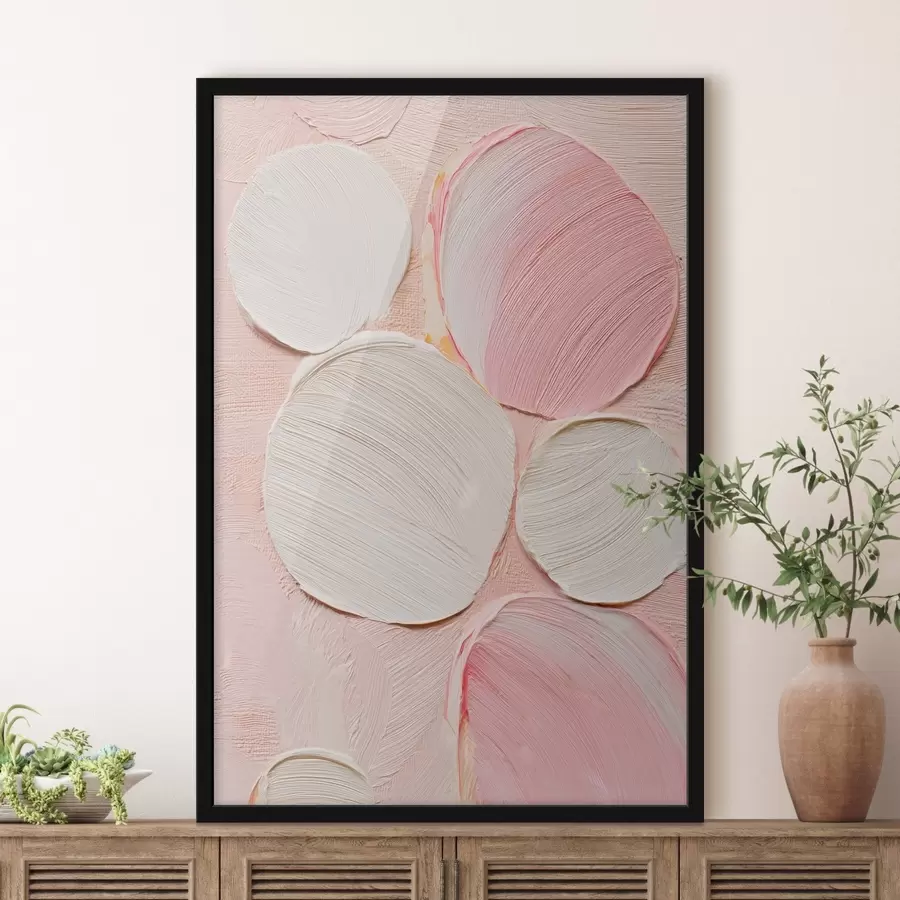 Fototapeta Panel dekoracyjny z trójwymiarowymi okrągłymi pociągnięciami pędzla w pastelowej kolorystyce f48208