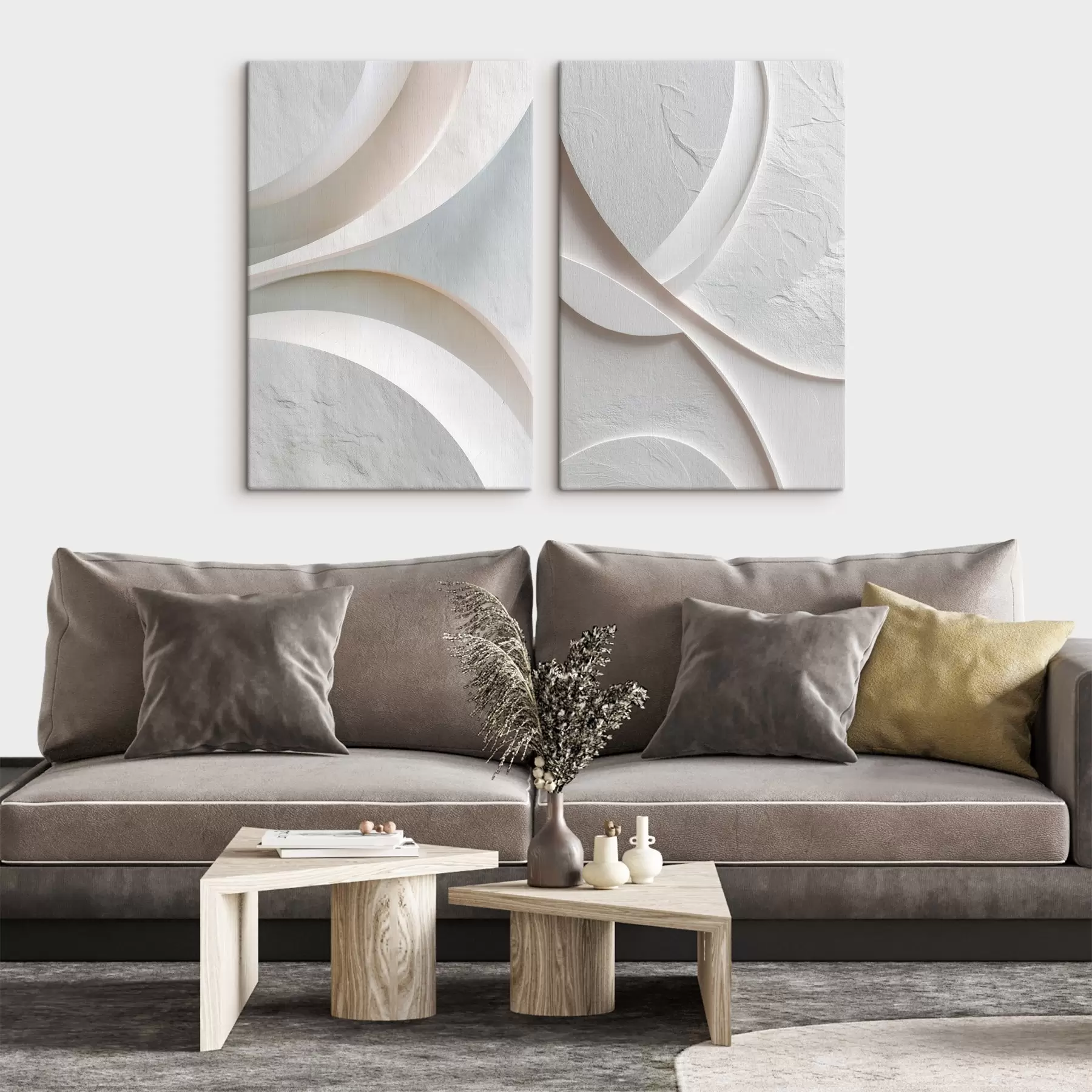 Obraz Kompozycja abstrakcyjna o płynnych liniach i fakturze kamienia, utrzymana w stylu współczesnego płaskorzeźby m30136