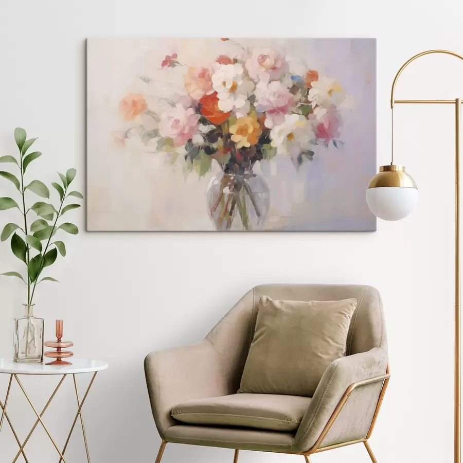 Obraz Bukiet kwiatów imitujący obraz s48587