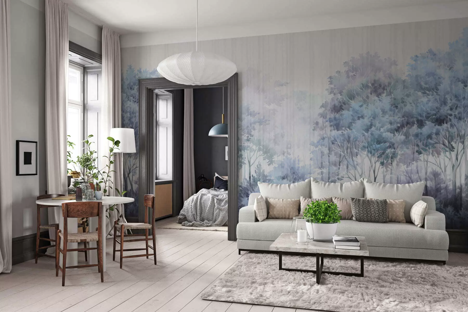 Fototapeta Lśniący las i linie w05442v1