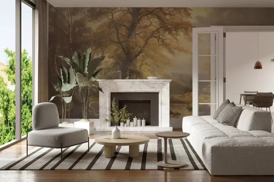 Fototapeta Las w stylu vintage w05447