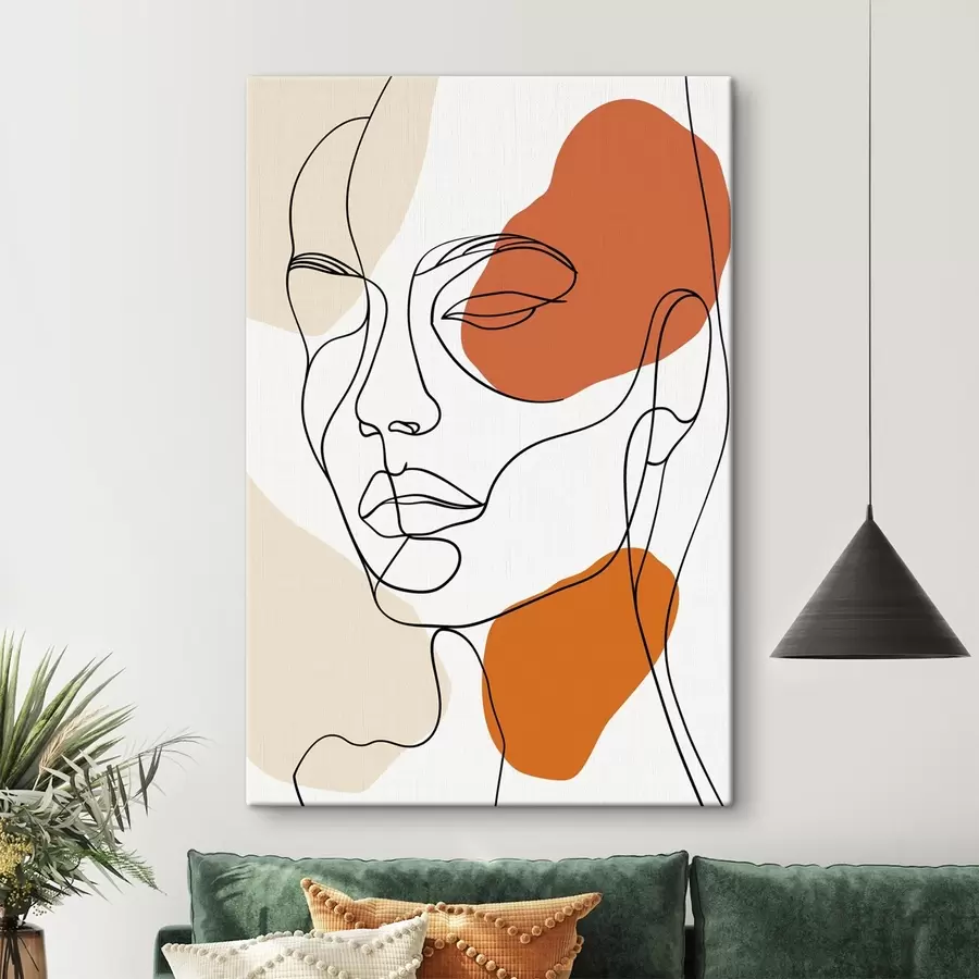 Obraz Abstrakcyjne twarze, rysunek liniowy s48569