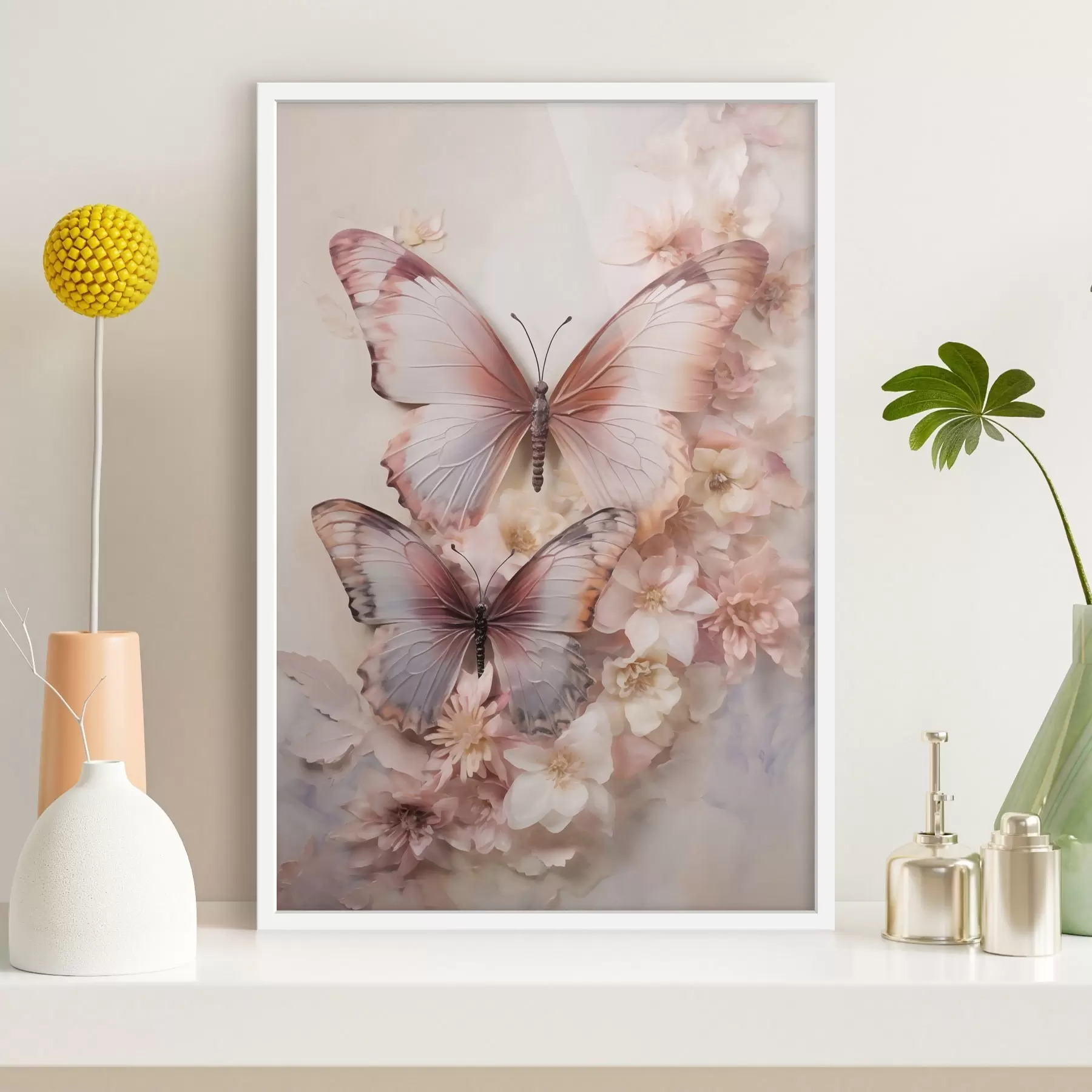 Fototapeta Kwiaty i motyle f48565