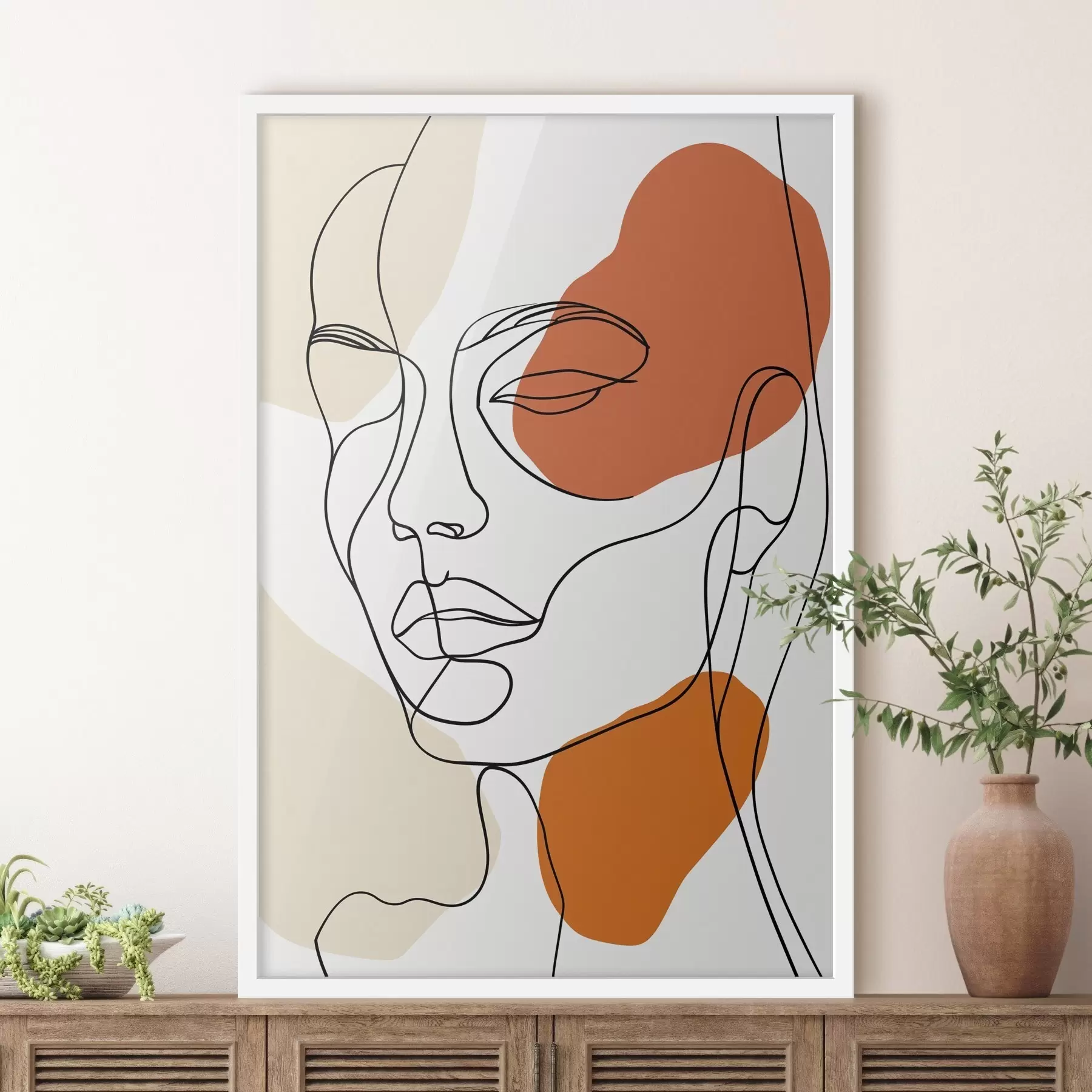 Fototapeta Abstrakcyjne twarze, rysunek liniowy f48569