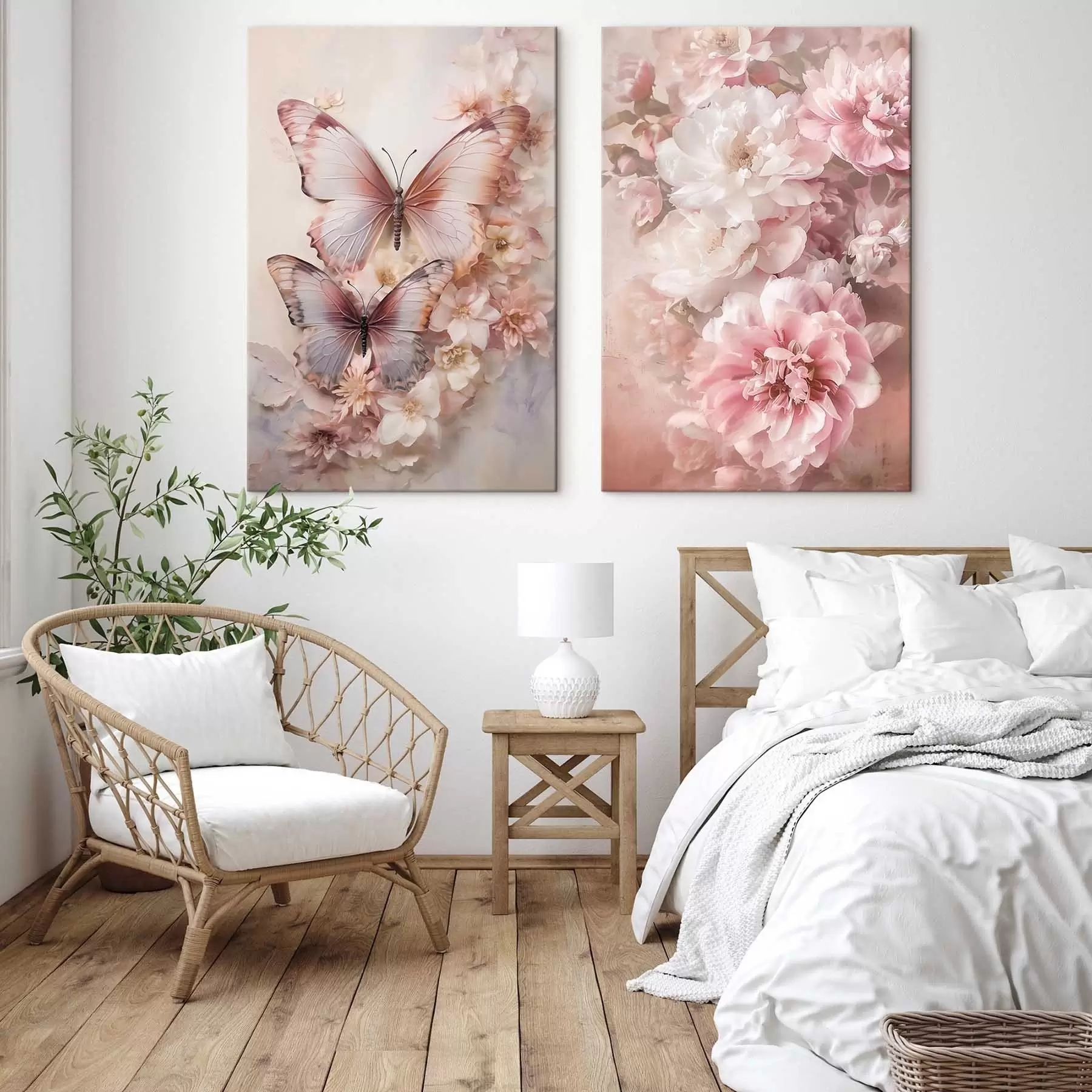 Obraz Różowe kwiaty, styl romantyczny m30268