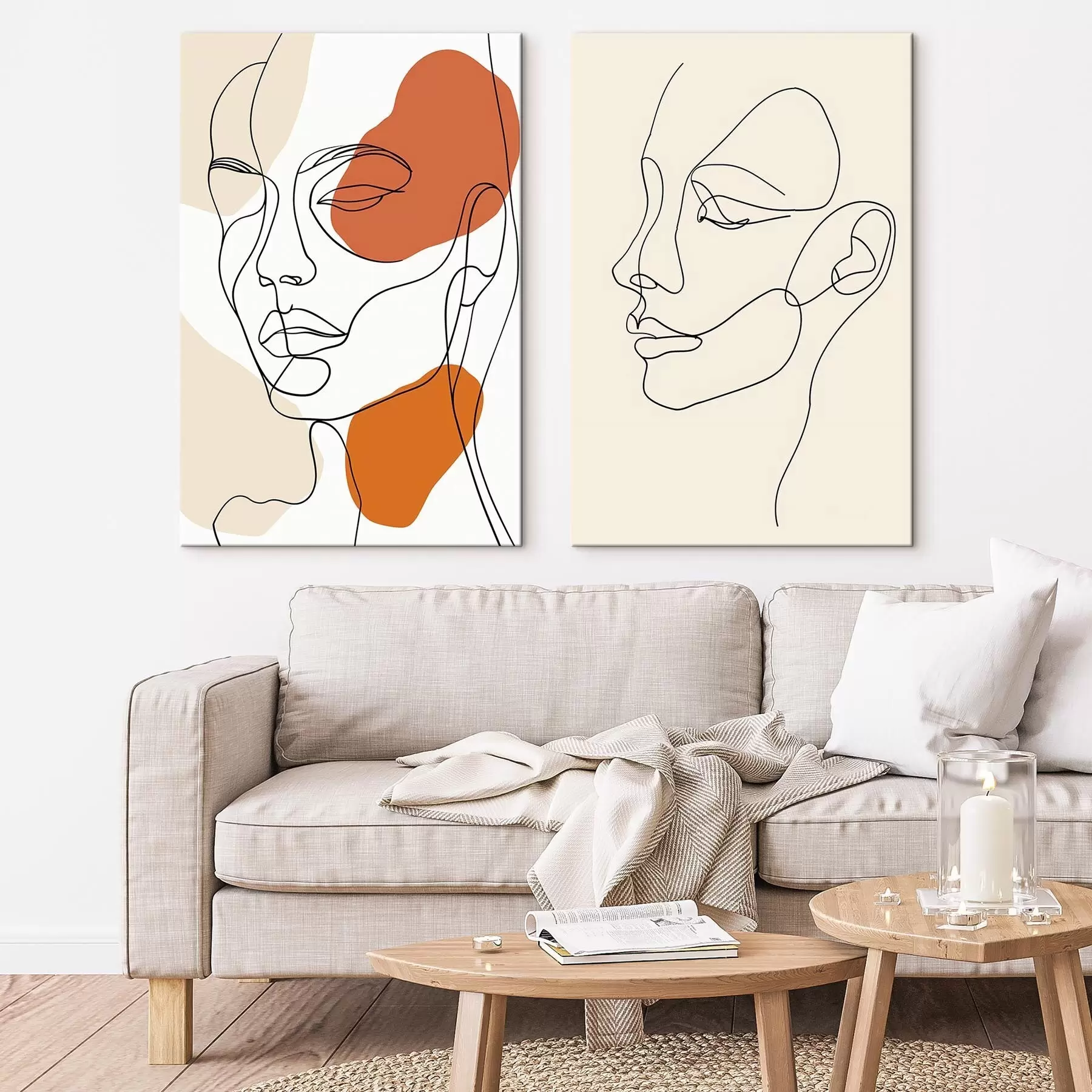 Obraz Abstrakcyjne twarze, nowoczesny minimalizm m30270