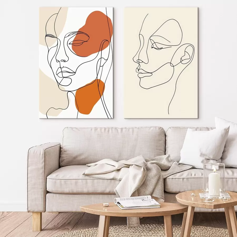 Obraz Abstrakcyjne twarze, nowoczesny minimalizm m30270