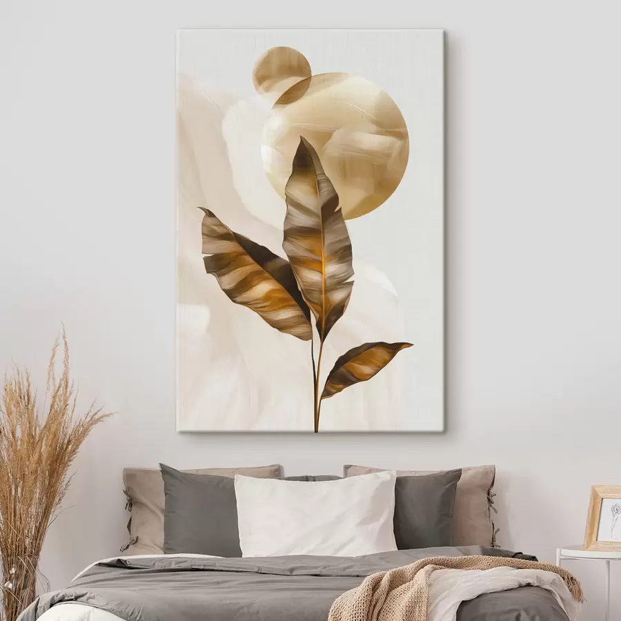 Fototapeta Abstrakcyjna kompozycja z liści i okręgów s48614