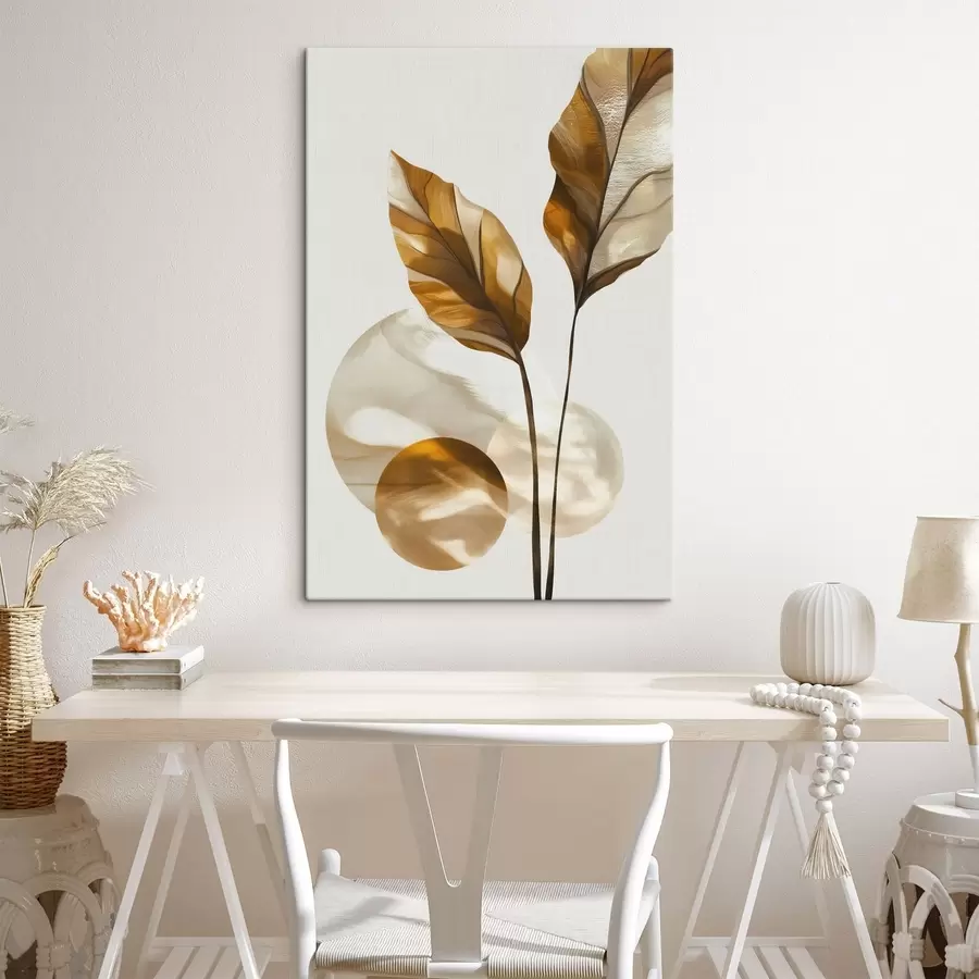 Fototapeta Abstrakcyjna kompozycja z liści i okręgów s48615